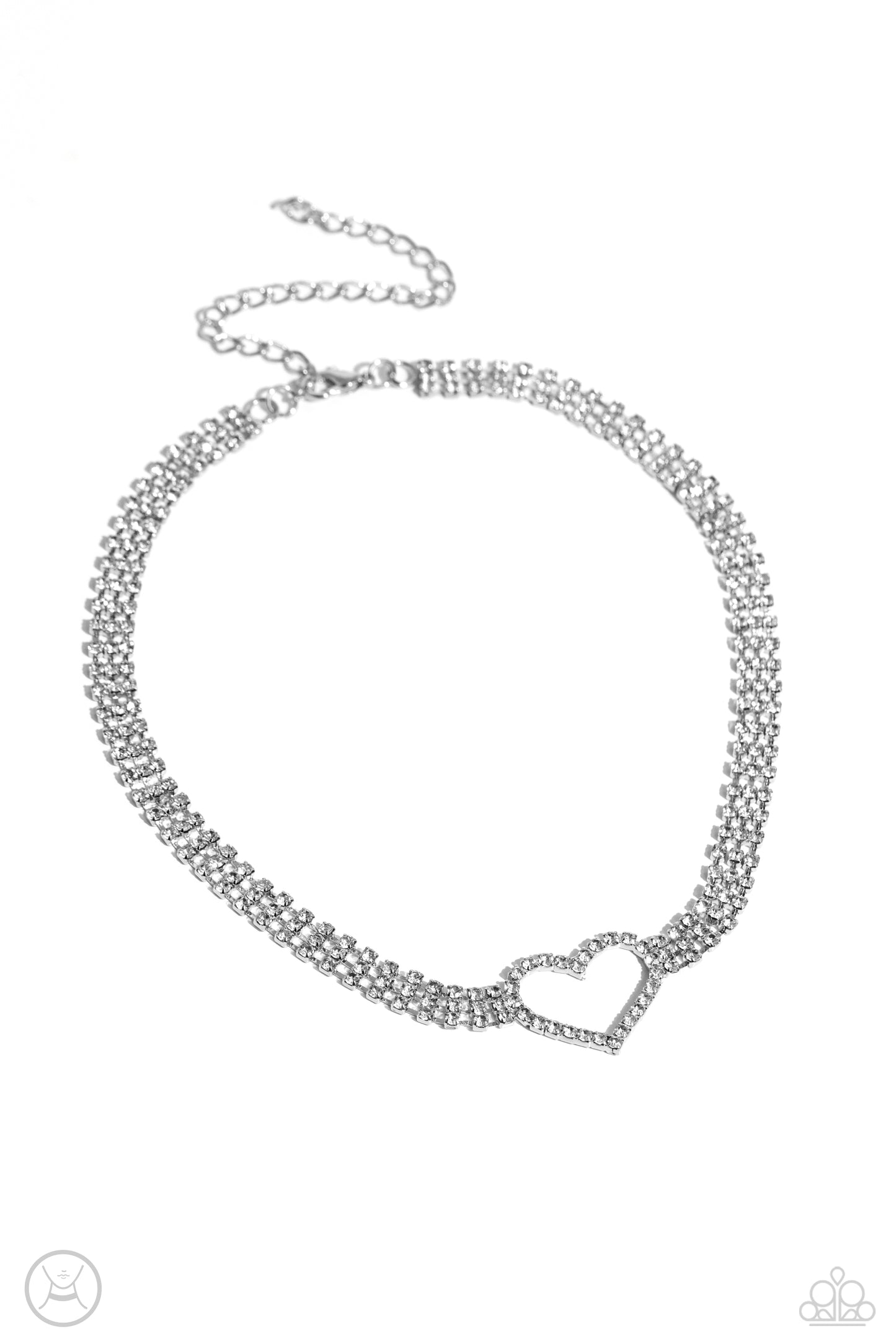 Rows of Romance Paparazzi Accessories Choker with Earrings - White