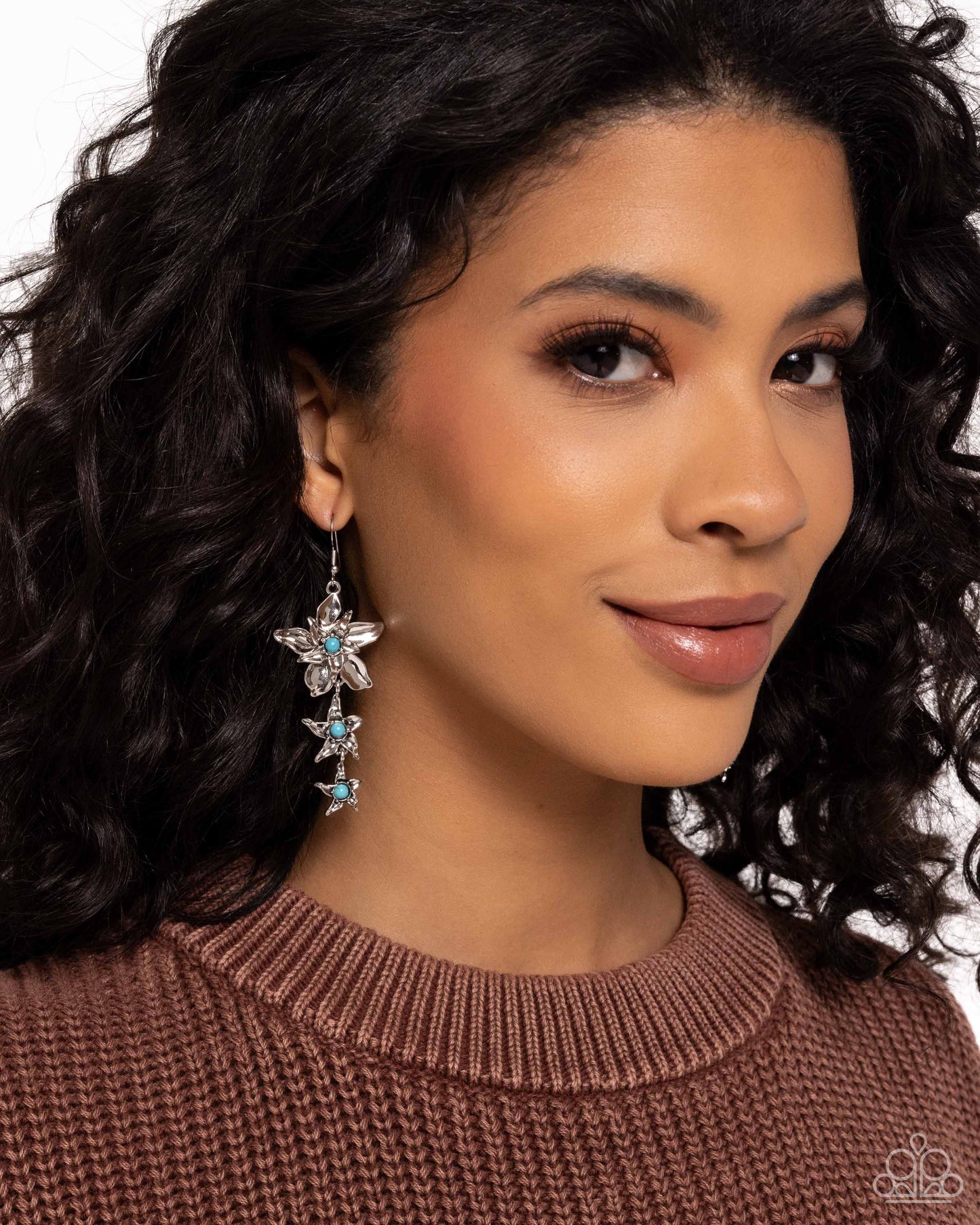Tapered Tiers Paparazzi Accessories Earrings- Blue