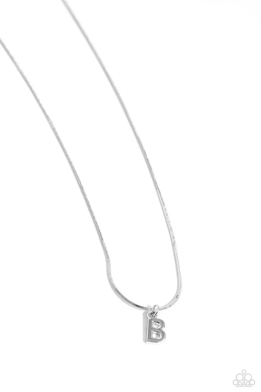 B - Seize the Initial – Silver | Paparazzi Necklace
