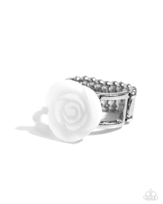 Top-SHELL Shine – White | Paparazzi Ring