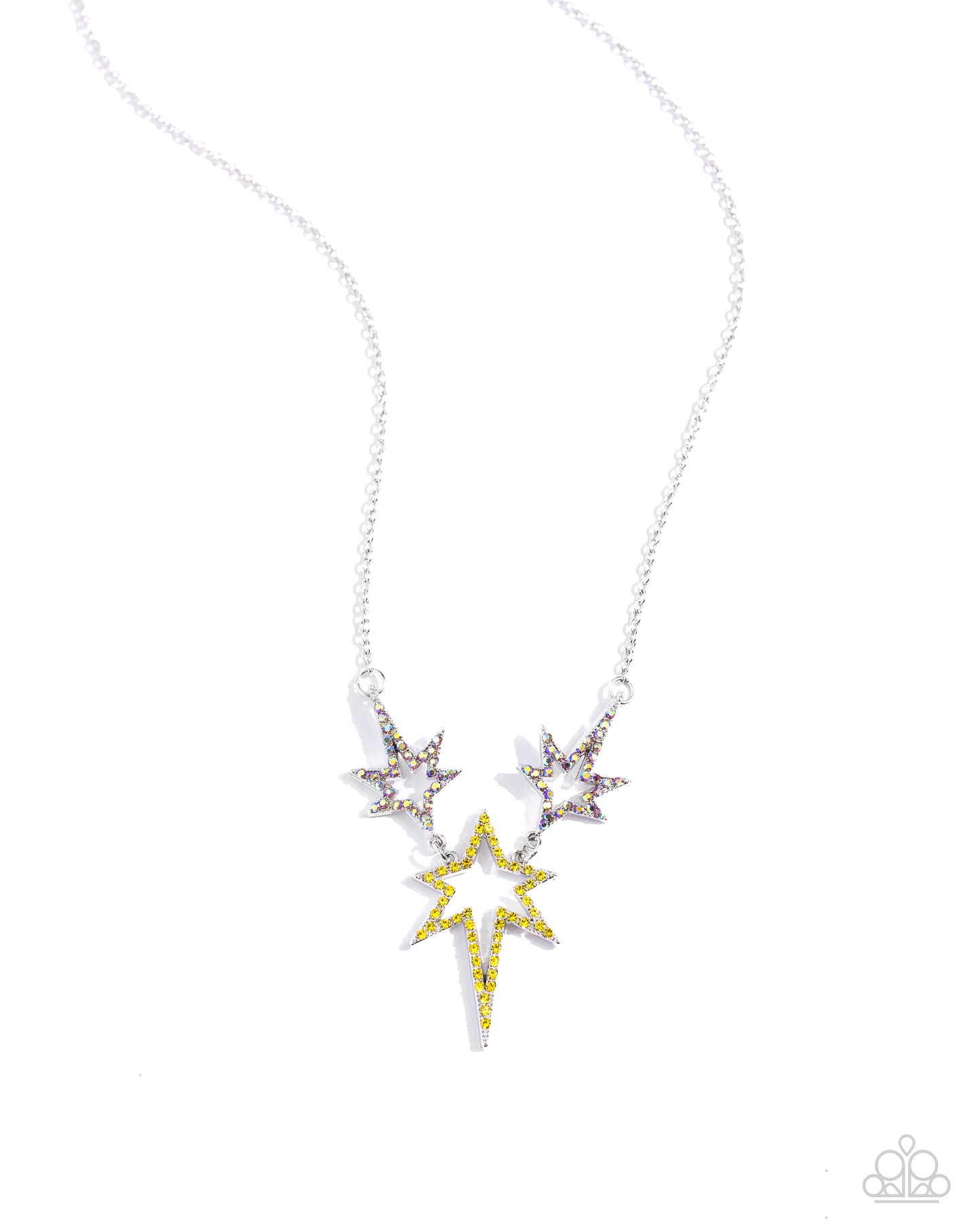 Explosive Exhibit Paparazzi Accessories Necklace with Earrings Yellow
