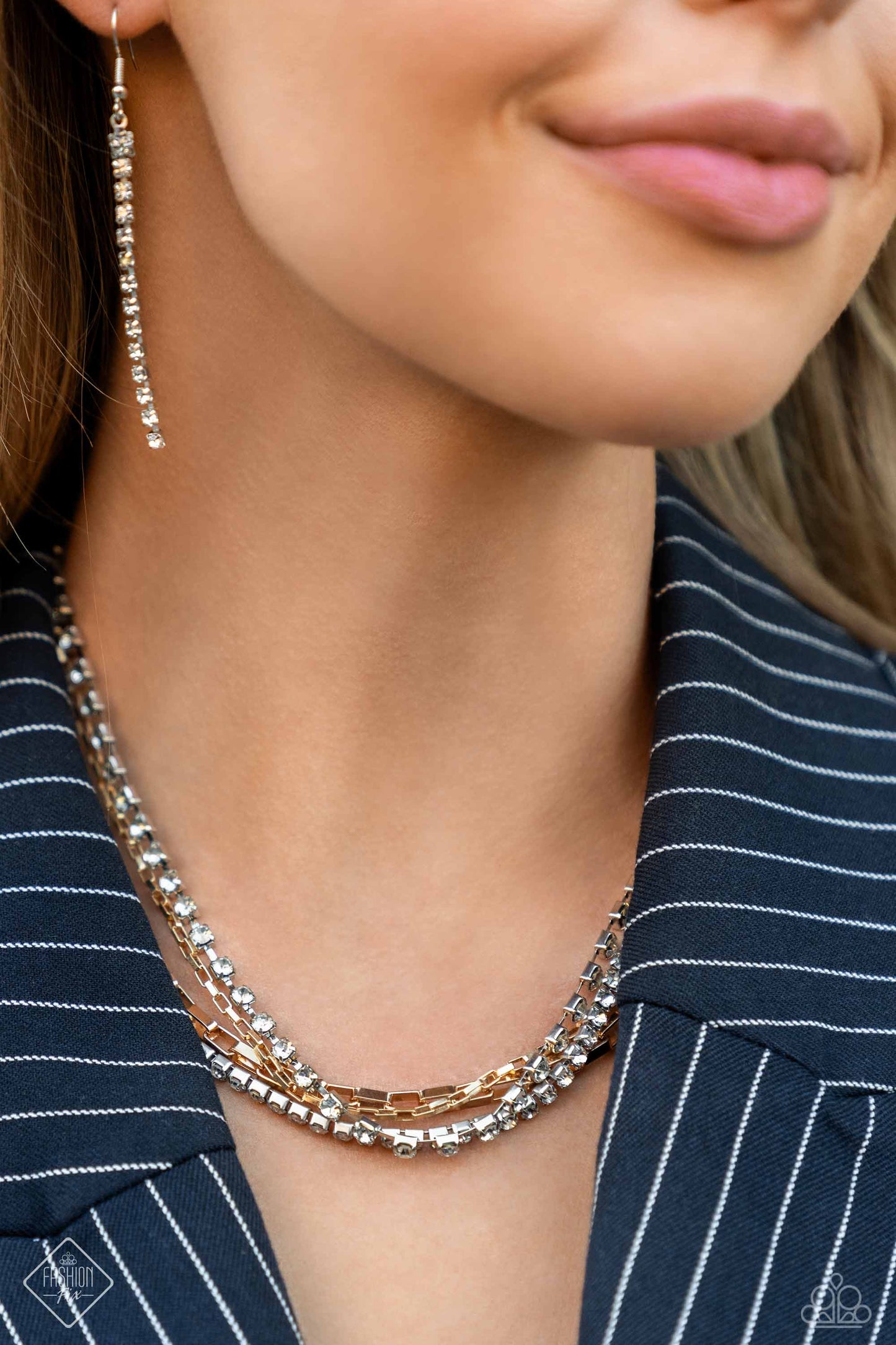 Square Necessities Paparazzi Accessories Necklace with Earrings