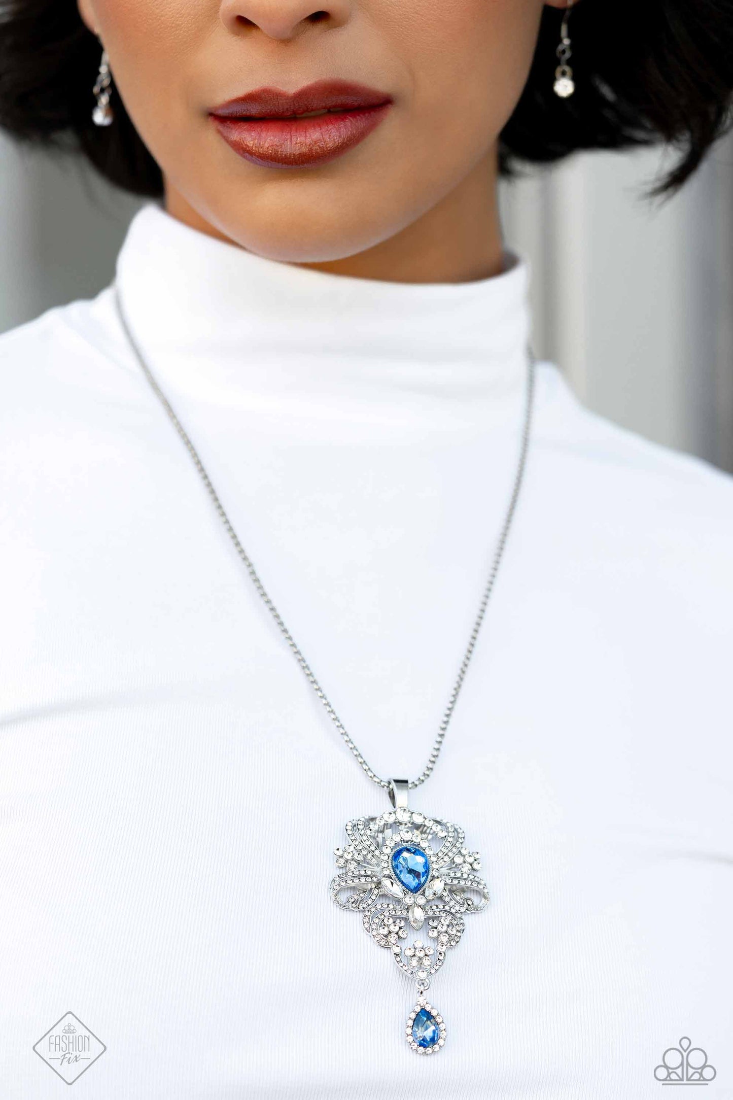 Elegance Personified Paparazzi Accessories Necklace with Earrings Blue