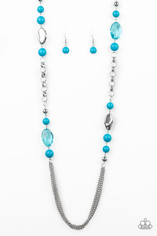 Marina Majesty Paparazzi Accessories Necklace with Earrings