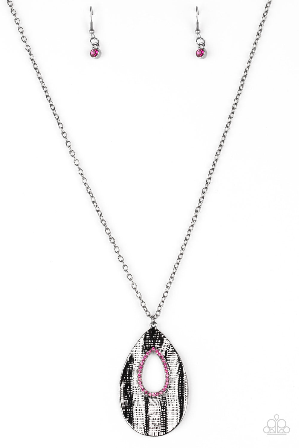 Stop, Teardrop and Roll Necklace with Earrings