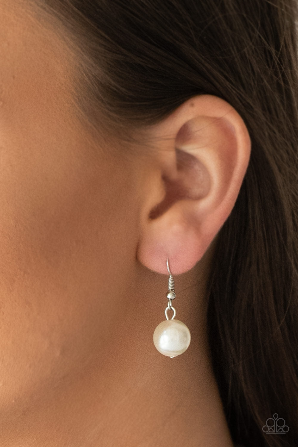 The More The Modest Paparazzi Accessories Necklace with Earrings White