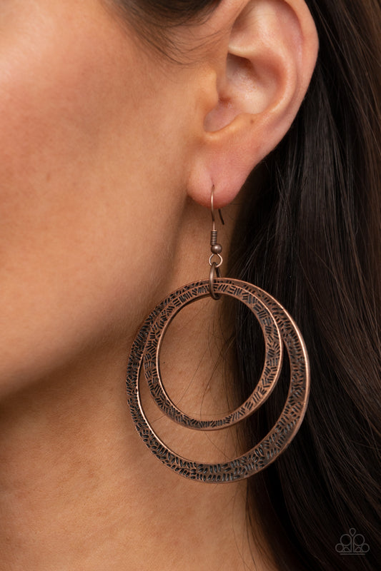 Rounded Out Paparazzi Accessories Earrings Copper