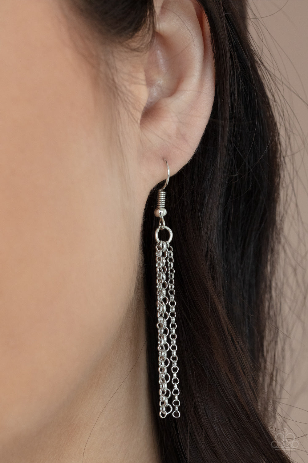 Palm Promenade Paparazzi Accessories Necklace with Earrings - Silver