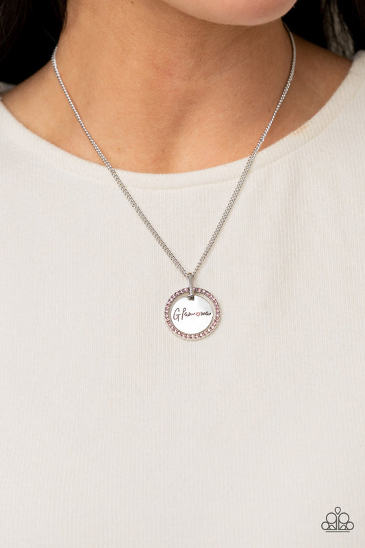 Glam-ma Glamorous Paparazzi Accessories Necklace with Earrings - Pink