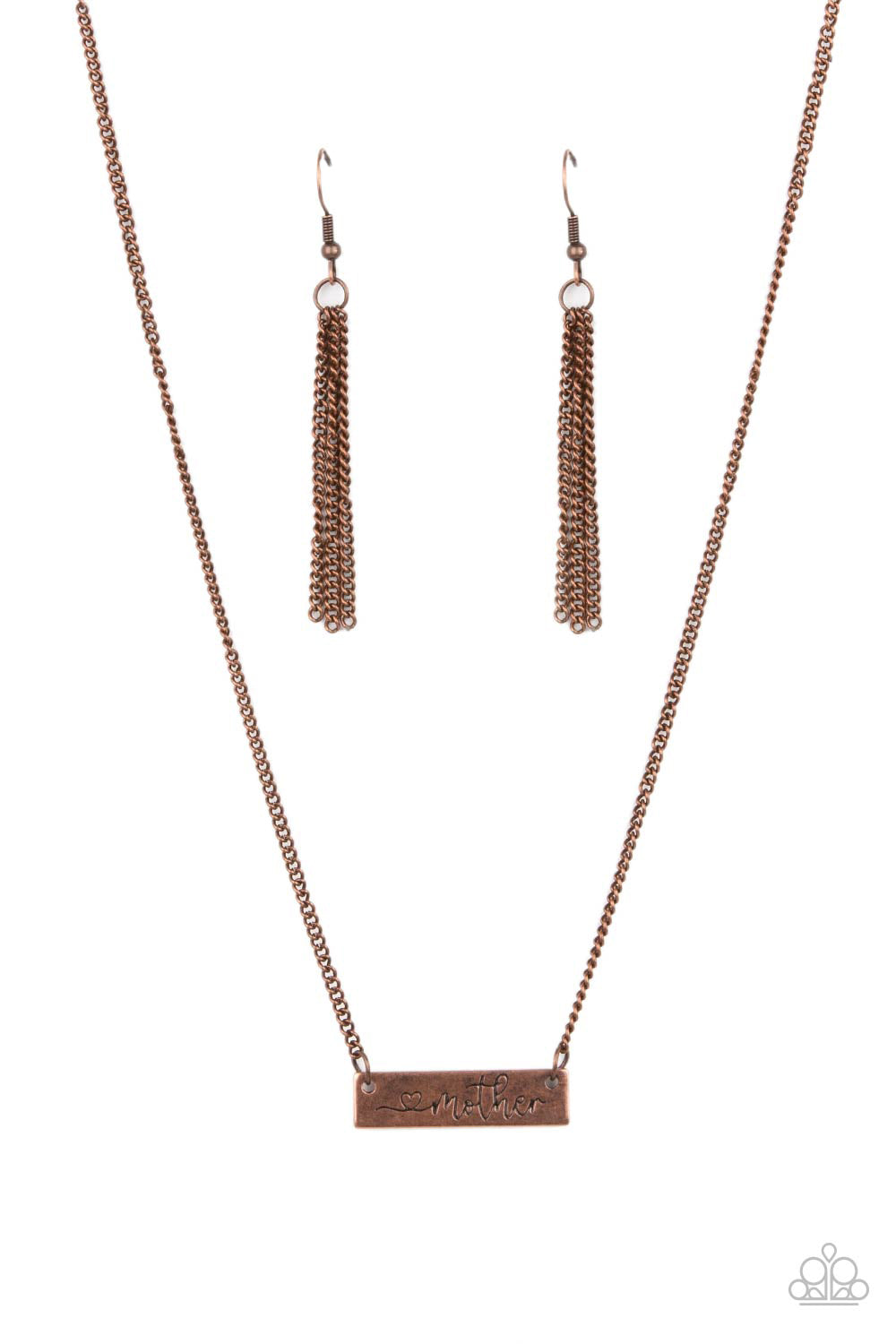 Joy Of Motherhood Paparazzi Accessories Necklace with Earrings Copper