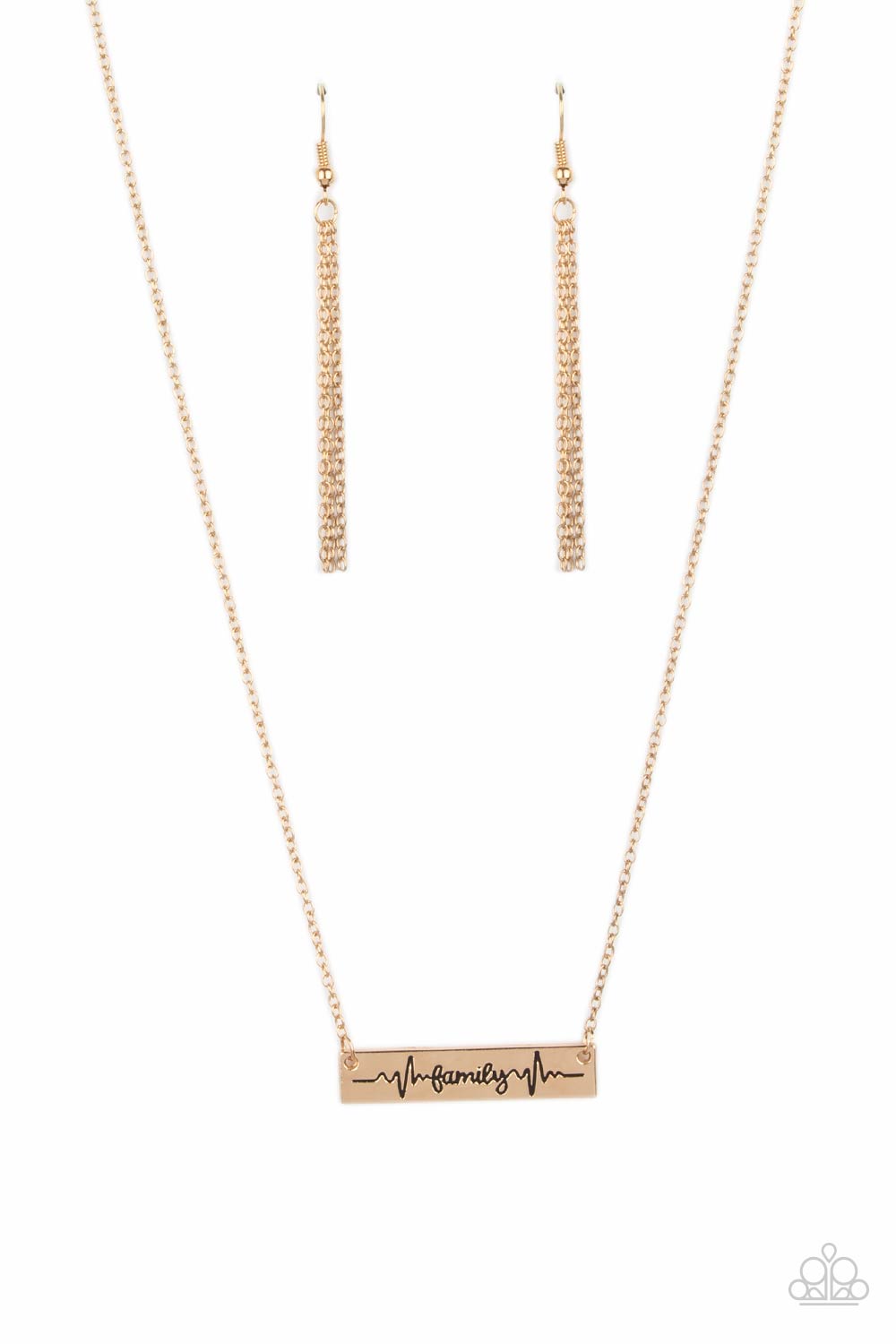 Living The Mom Life Paparazzi Accessories Necklace with Earrings - Gold