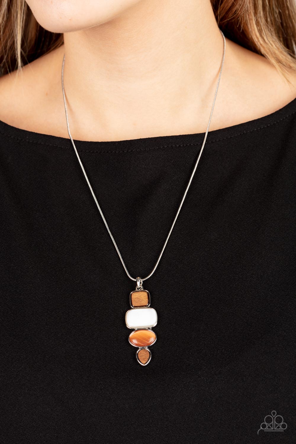 Elemental Energy Paparazzi Accessories Necklace with Earrings Orange