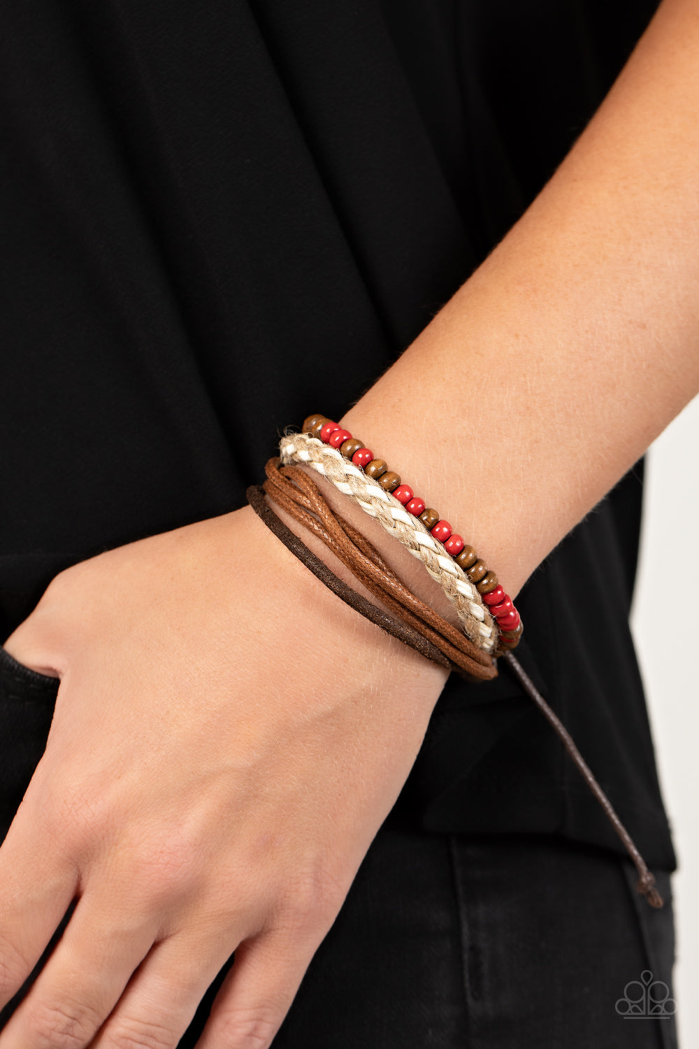 Woodsy Wayfarer Paparazzi Accessories Bracelet Red