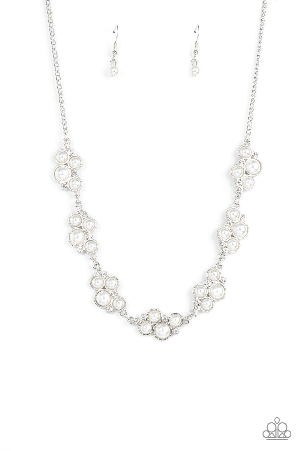 GRACE to the Top Paparazzi Accessories Necklace with Earrings White