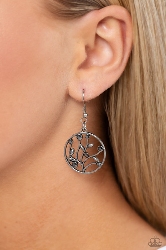Bedazzlingly Branching Paparazzi Accessories Earrings Silver