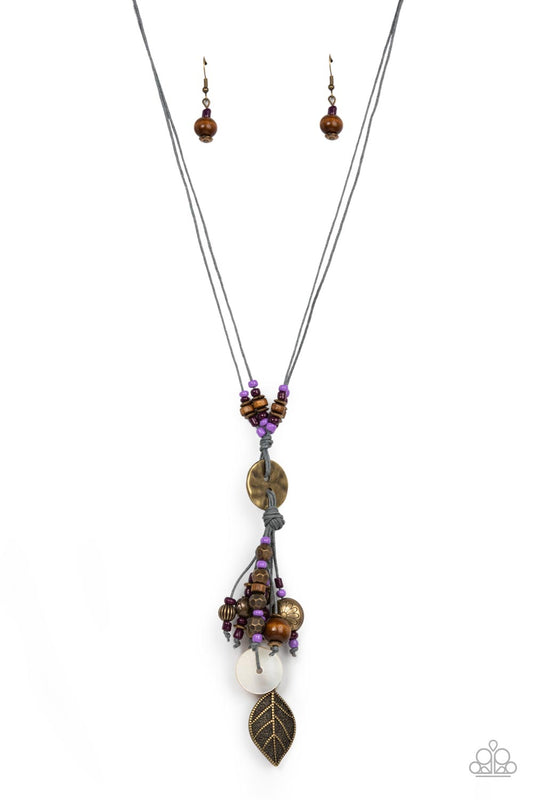 Knotted Keepsake Paparazzi Accessories Necklace with Earrings - Purple