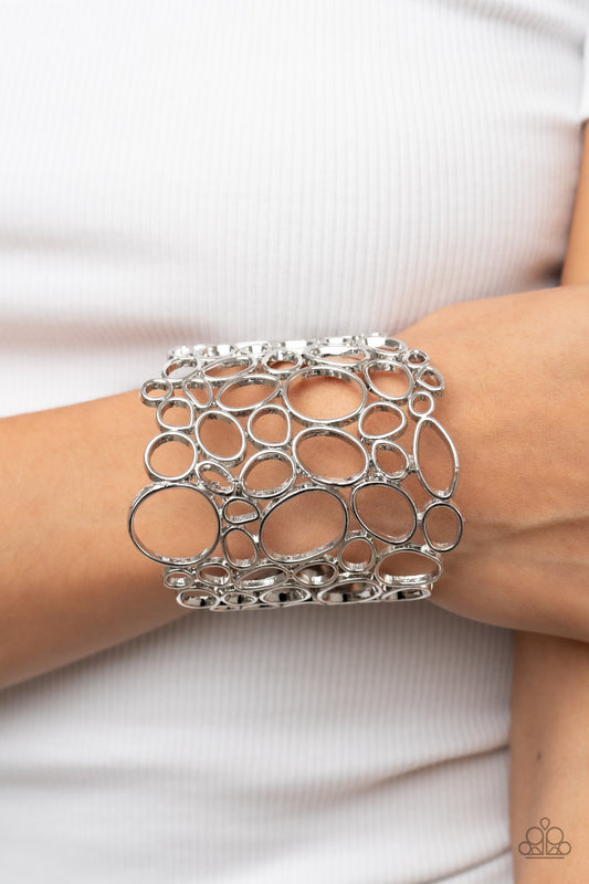 All Turned Around Paparazzi Accessories Cuff Bracelet - Silver