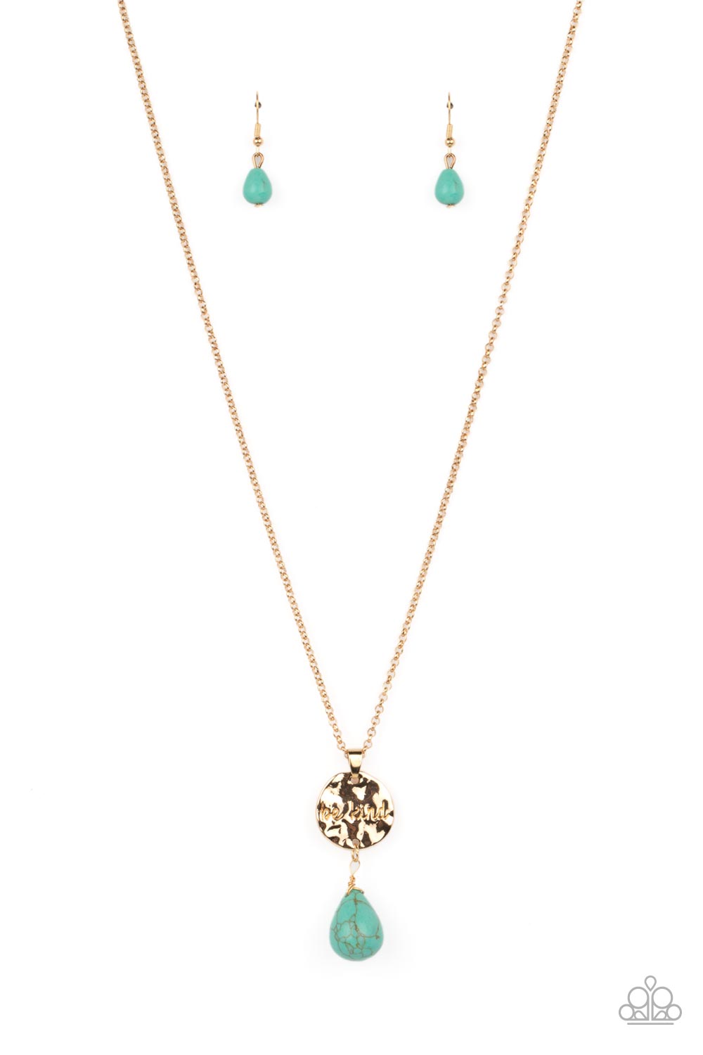 Caring Couture Paparazzi Accessories Necklace with Earrings Gold