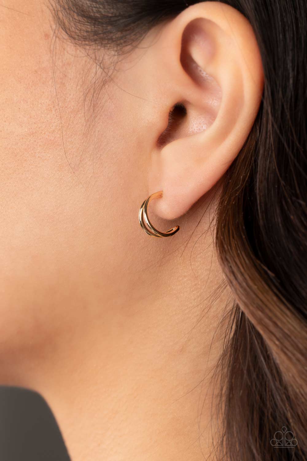 Charming Crescents Paparazzi Accessories Hoop Earrings Gold
