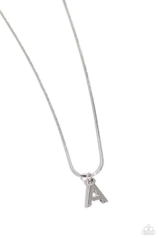 A - Seize the Initial – Silver | Paparazzi Necklace