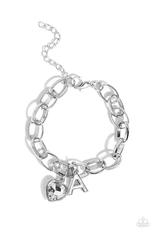 A - Guess Now Its INITIAL – Silver | Paparazzi Bracelet