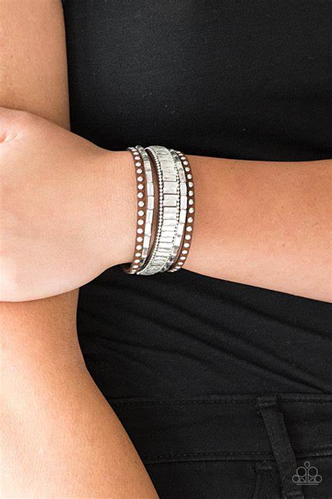 Rock Star Rocker Paparazzi Accessories Bracelet Brown