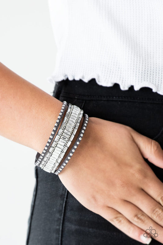 Rock Star Rocker Silver Paparazzi Accessories Bracelet