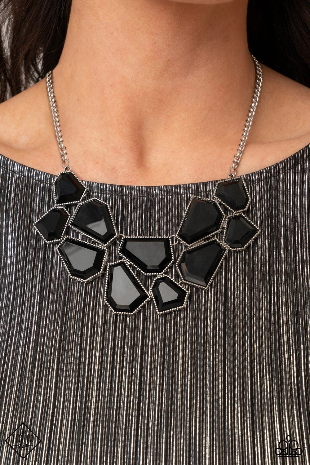 Double Defaced Paparazzi Accessories Necklace with Earrings