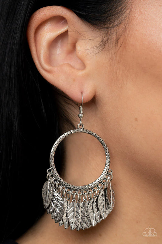 Fowl Tempered Paparazzi Accessories Earrings Silver