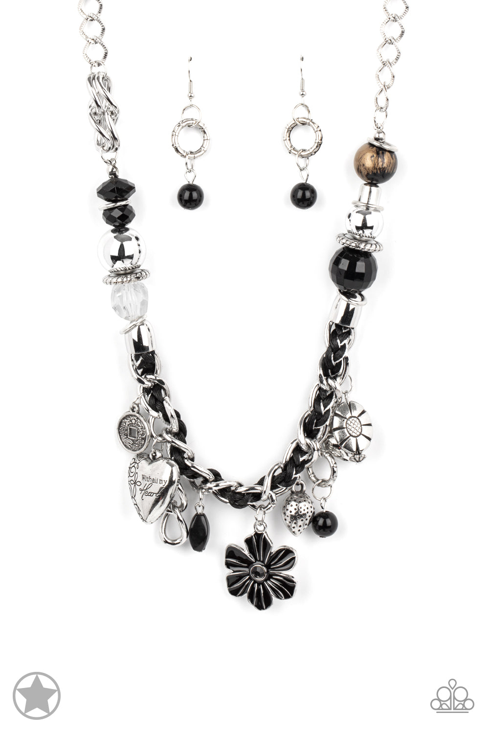 Charmed, I Am Sure Paparazzi Accessories Best Seller Necklace with Earrings- Black