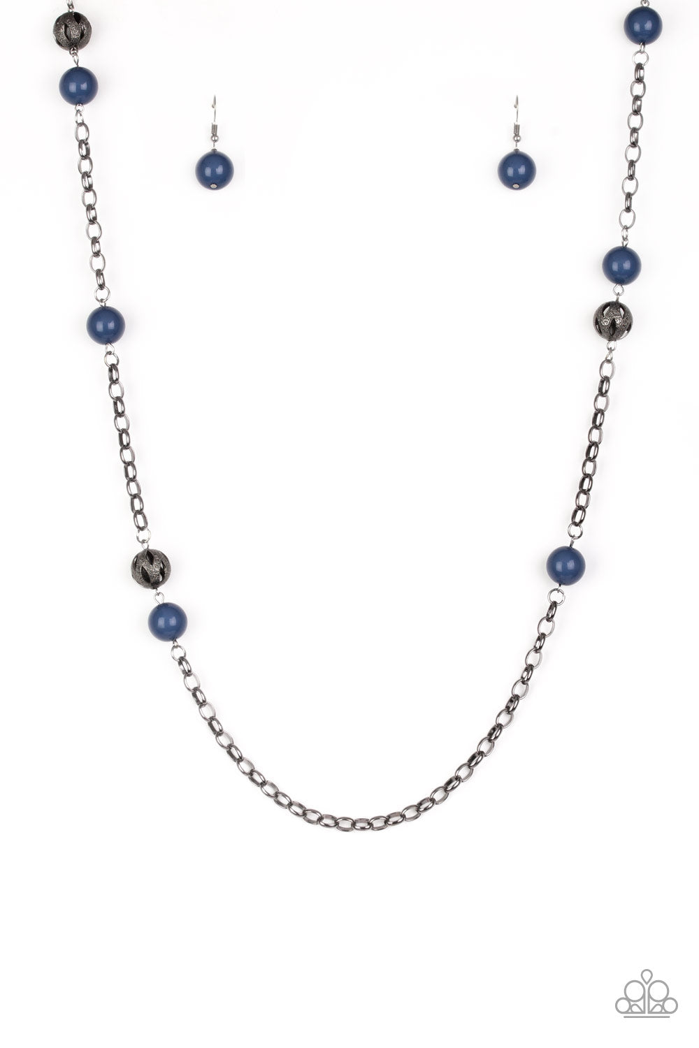 Fashion Fad Paparazzi Accessories Necklace with Earrings Blue