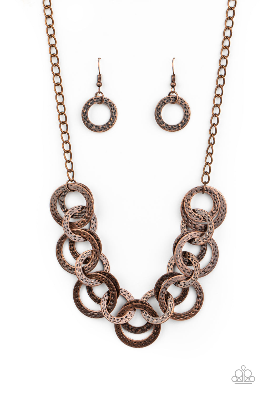 Treasure Tease Paparazzi Accessories Necklace with Earrings - Copper