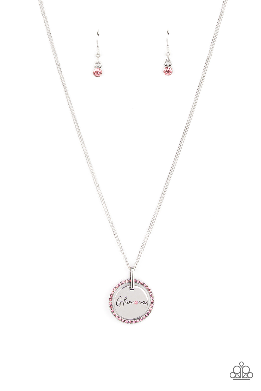 Glam-ma Glamorous Paparazzi Accessories Necklace with Earrings - Pink