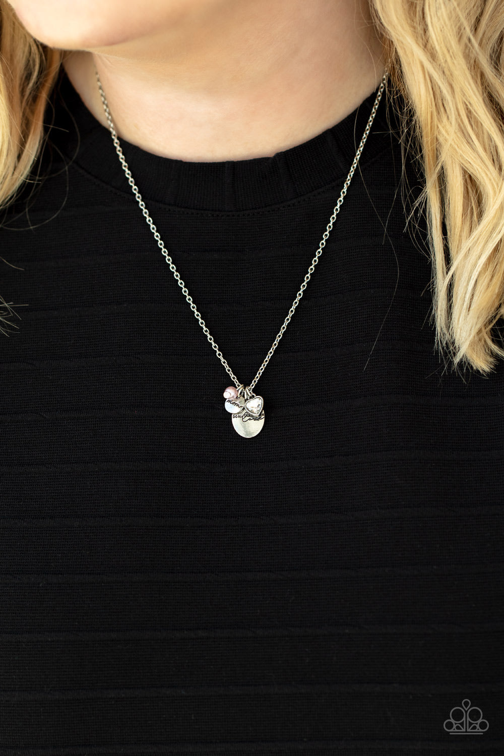 Super Mom Paparazzi Accessories Necklace with Earrings - Pink