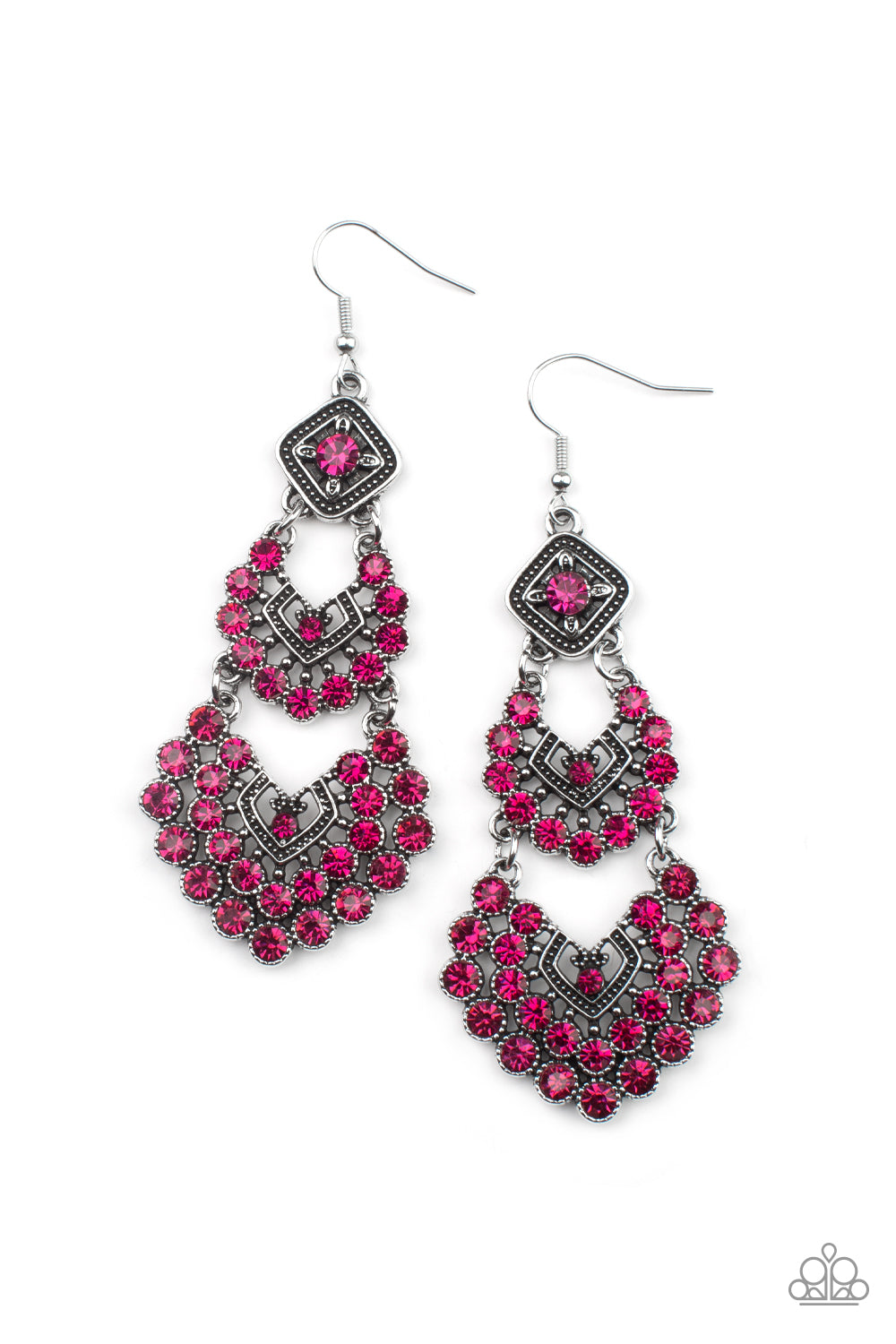 All For The GLAM Paparazzi Accessories Earrings - Pink