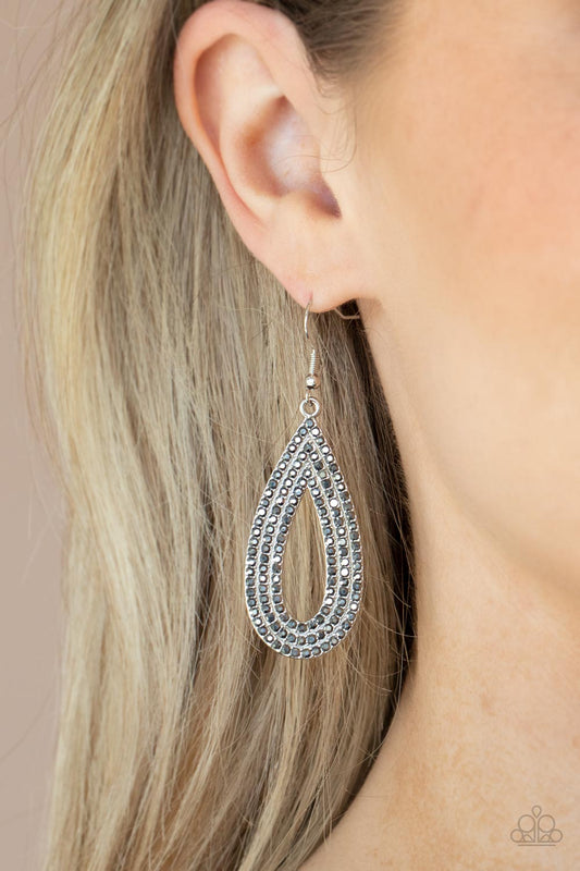 Exquisite Exaggeration Paparazzi Accessories Earrings Silver