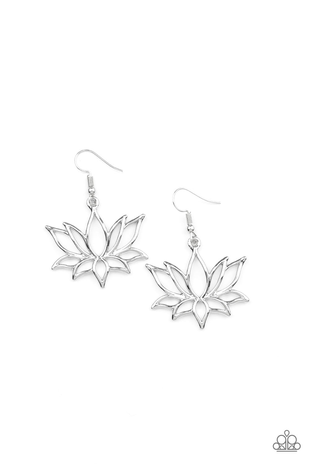 Lotus Ponds Paparazzi Accessories Earrings Silver