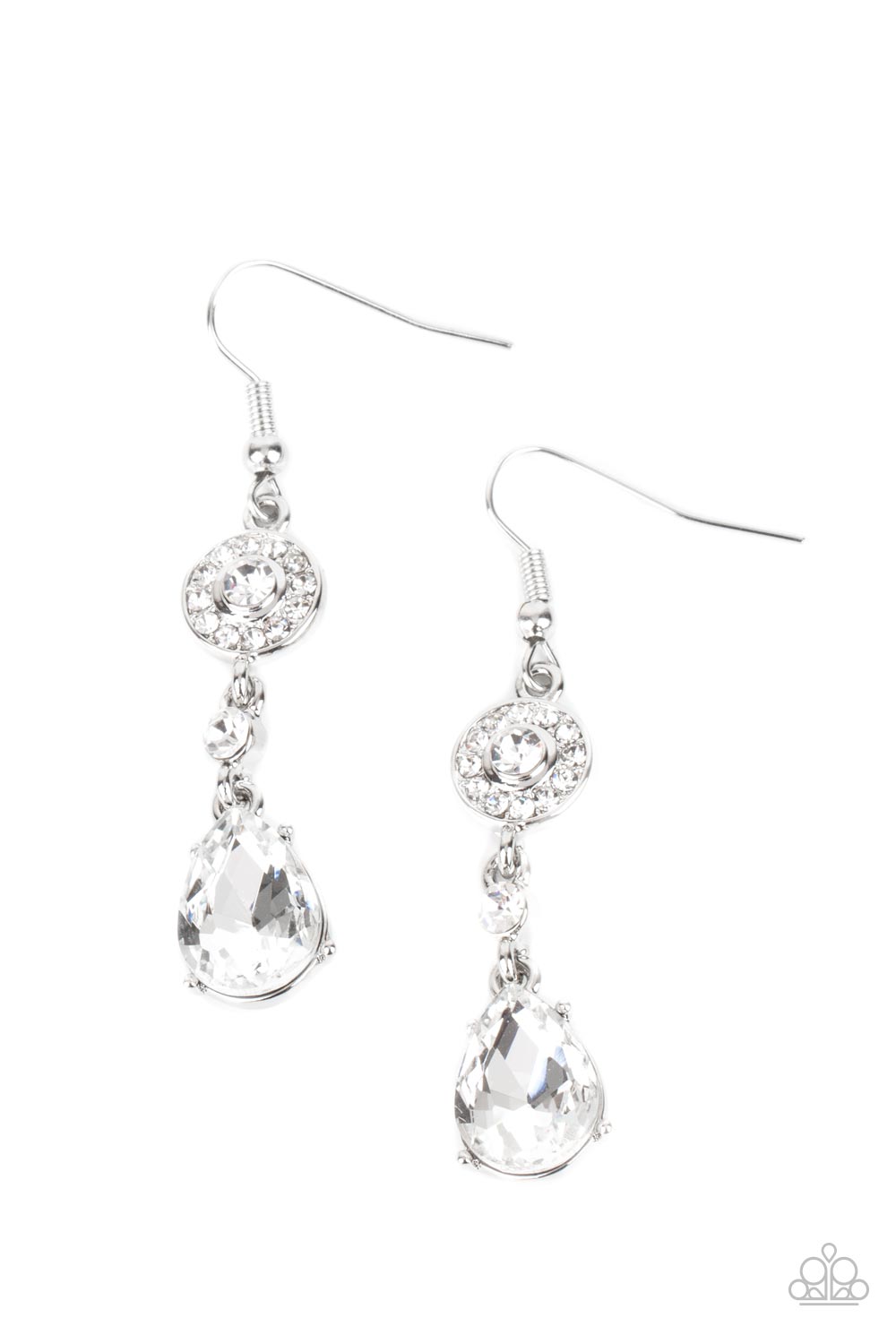 Graceful Glimmer Paparazzi Accessories Earrings White