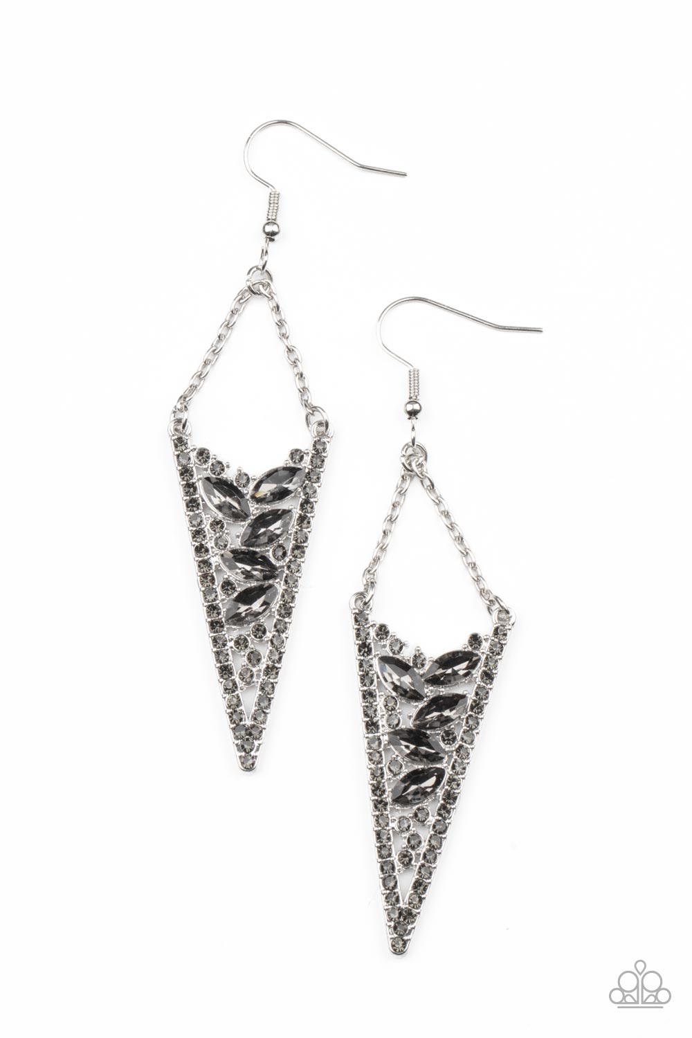 Sharp-Dressed Drama Paparazzi Accessories Earrings - Silver