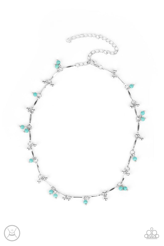 Sahara Social Paparazzi Accessories Blue Choker with Earrings