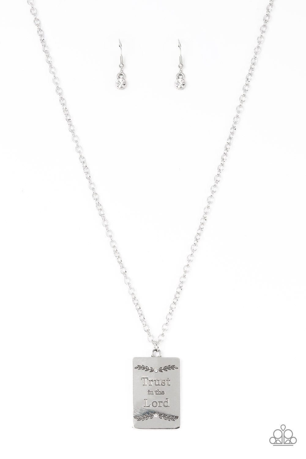 All About Trust Paparazzi Accessories Necklace with Earrings White