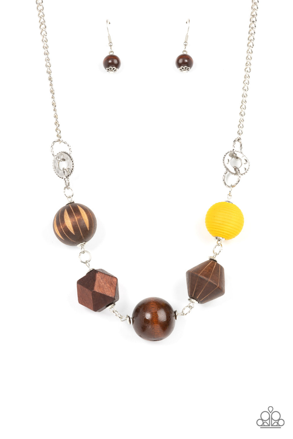 Eco Extravaganza Paparazzi Accessories Necklace with Earrings Yellow