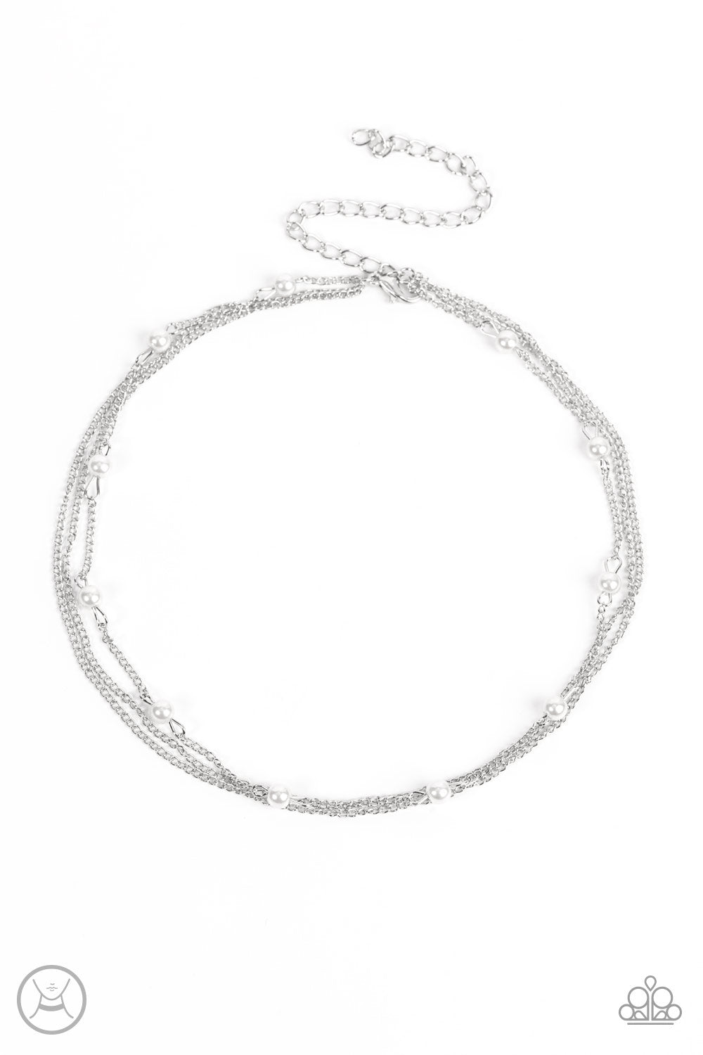 Daintily Dapper Paparazzi Accessories Necklace with Earrings White