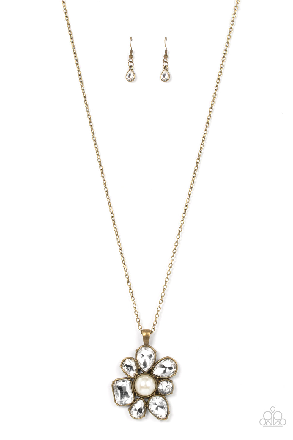 BLOOM Shaka-Laka Paparazzi Accessories Necklace with Earrings Brass