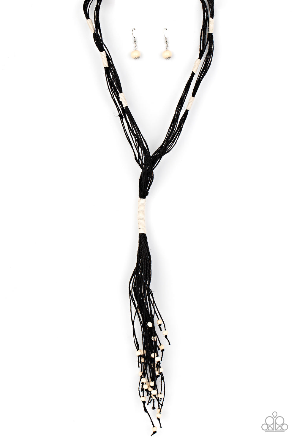 Whimsically Whipped Paparazzi Accessories Necklace with Earrings  Black