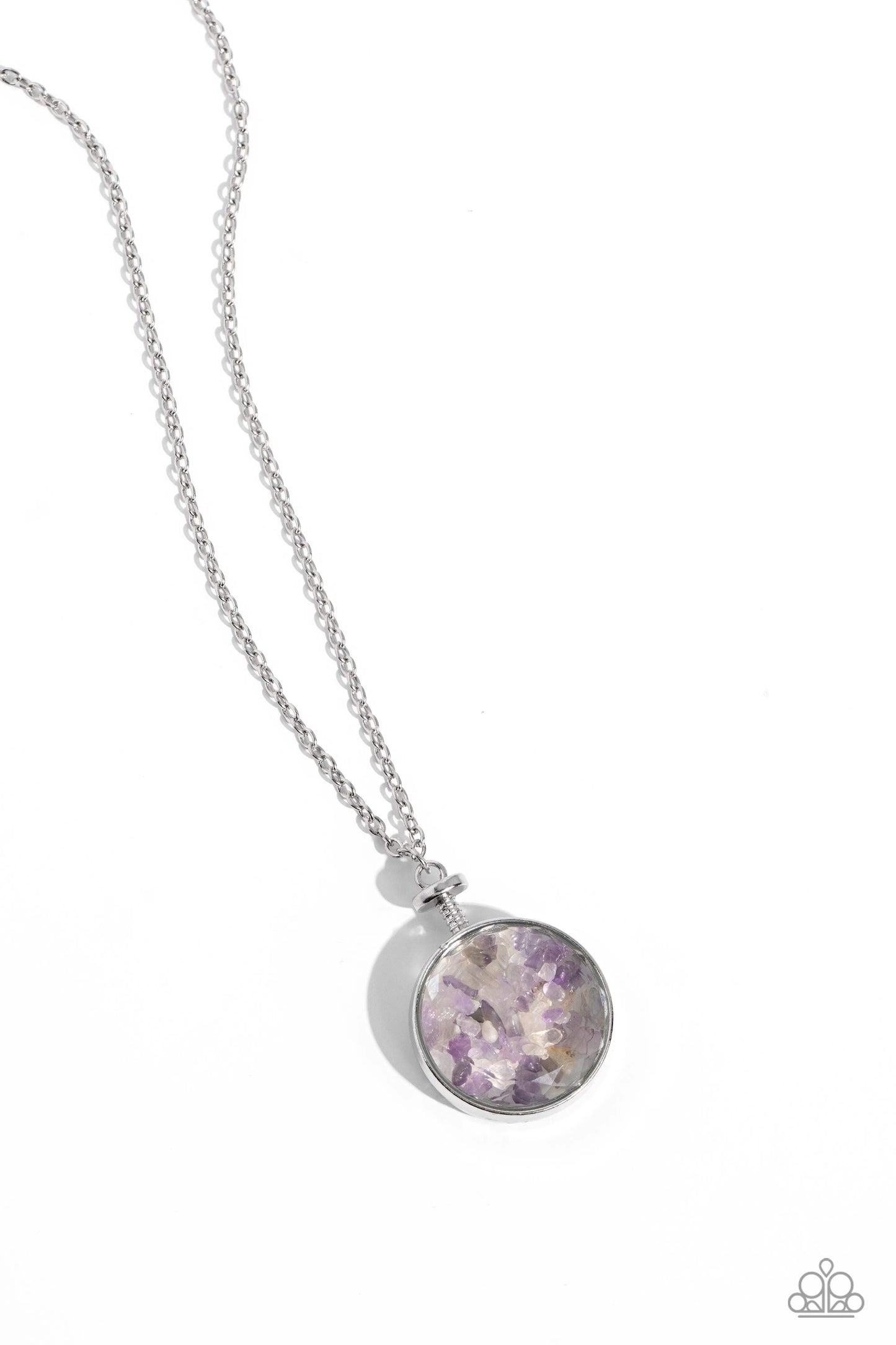 Geo Mine Paparazzi Accessories Necklace with Earrings  - Purple