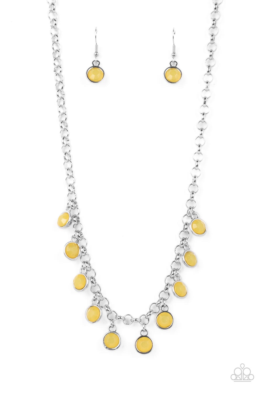 Moonbeam Magic Paparazzi Accessories Necklace with Earrings Yellow