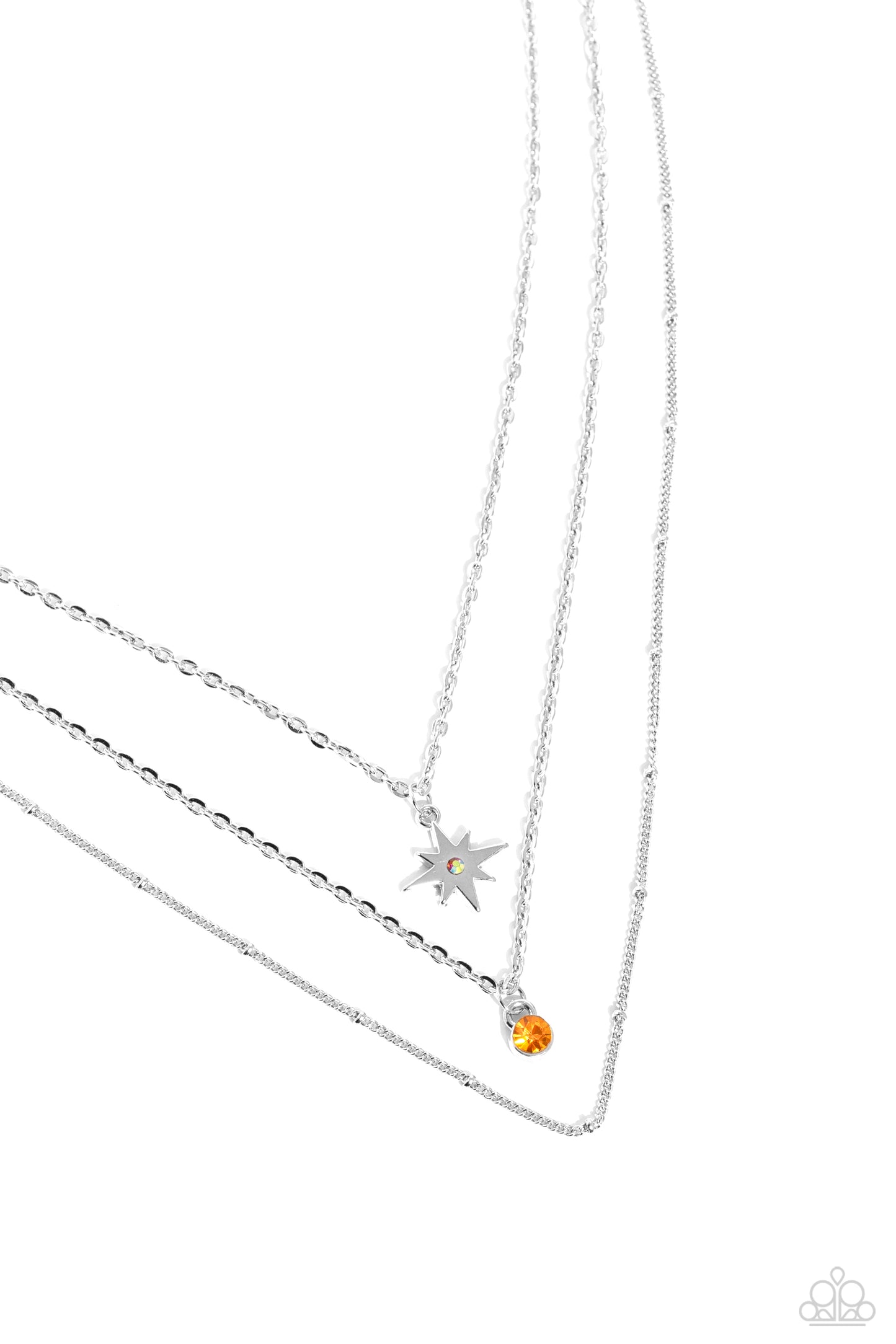 Trendy Twinkle Paparazzi Accessories Necklace with Earrings - Orange