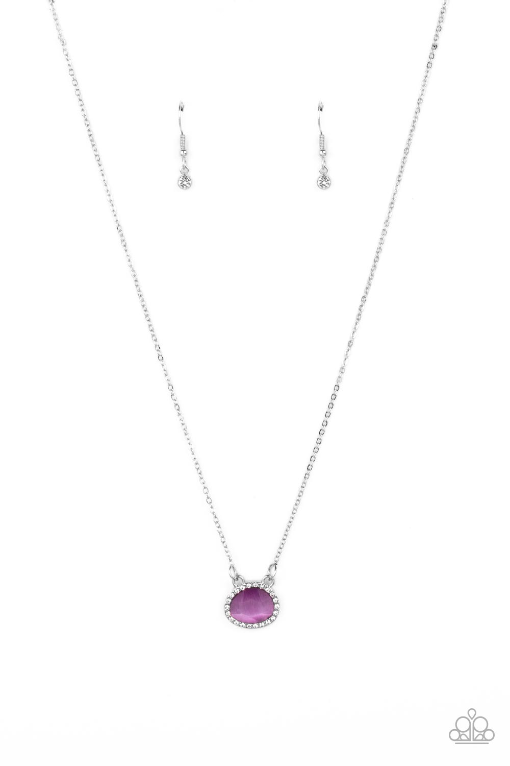Treasure Me Always Paparazzi Accessories Necklace with Earrings Purple