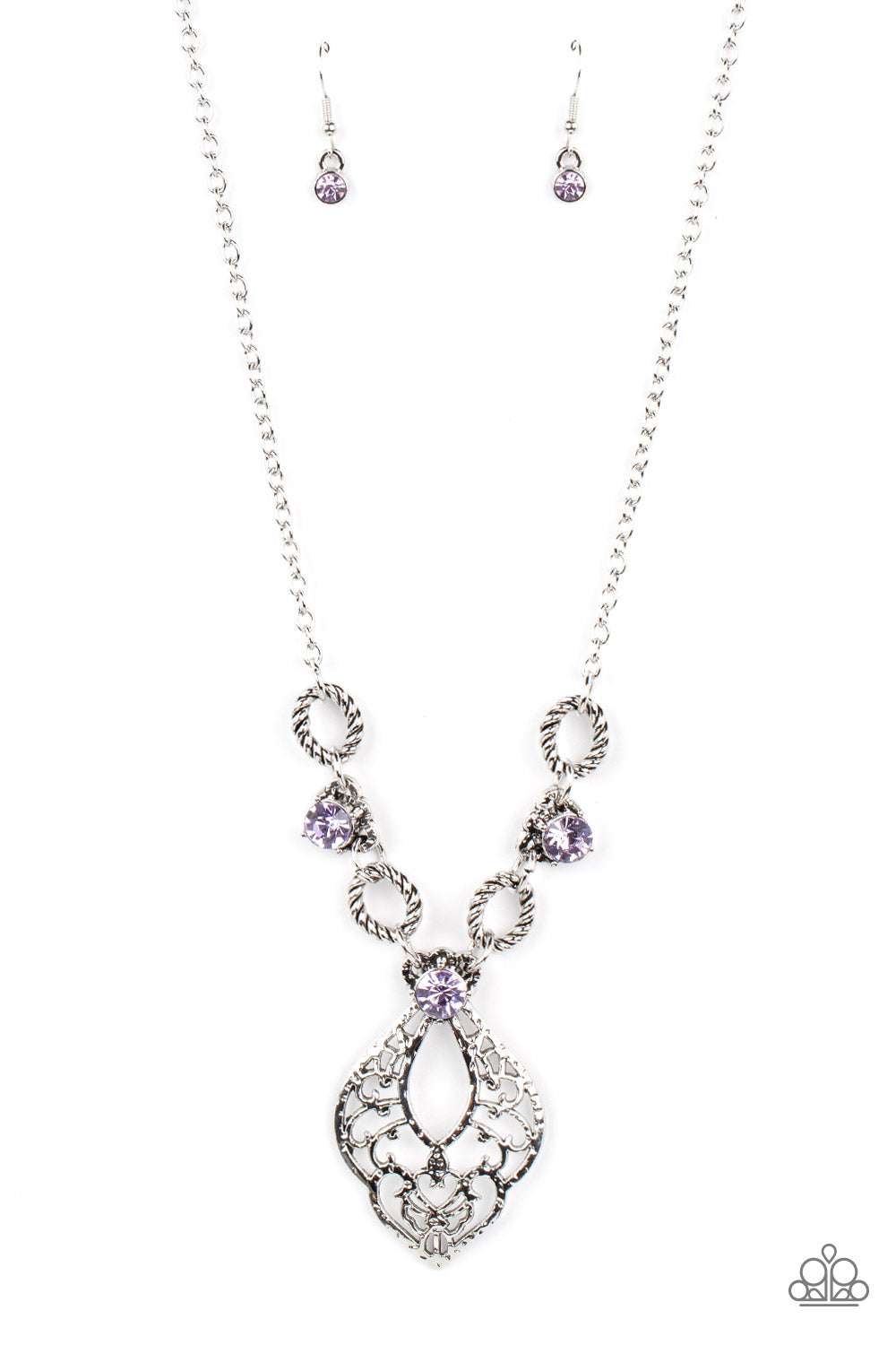 Contemporary Connections Paparazzi Accessories Necklace with Earrings Purple
